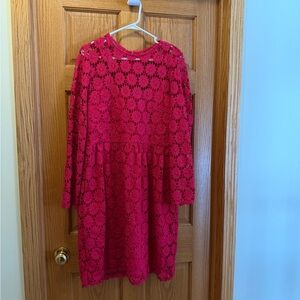 Pink Crocheted Flower Dress